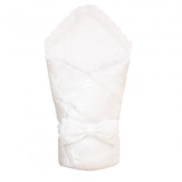 Белый конверт-одеяло с кружевом на выписку (CherryMom)