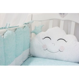 Комплект в детскую кроватку с бортиками-игрушками "Звездочка" (голубой) byTwinz