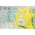 Детский комплект в кроватку с бортиками-игрушками "Котики" (мятно-желтый) byTwinz