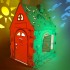 Картонный домик-раскраска "Дом Гном Плюс" с набором пастели 