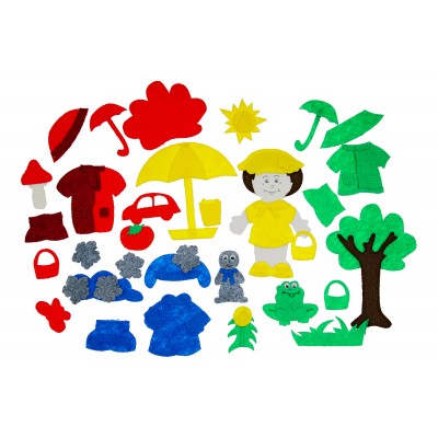 Детская развивающая игра-пособие "Одежда по цветам" с игровым полем (38дет)
