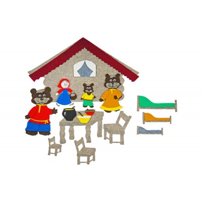 Детский настольный театр, сказка "Три медведя" без игрового поля (15дет)