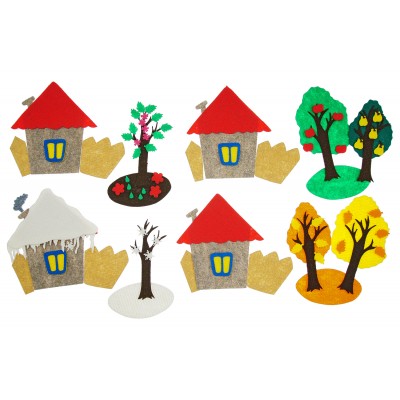 Дидактическая игра пособие для детей "Четыре домика маленькие" с игровым полем (52дет)