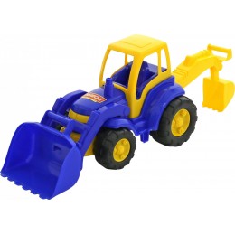 Детский большой трактор с лопатой и ковшом "Чемпион" (в сеточке) Полесье
