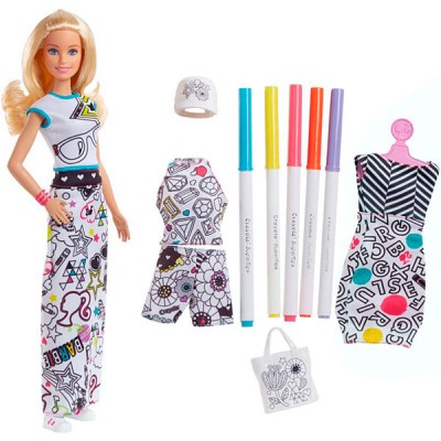 Mattel Barbie FPH90 Барби + Crayola одежда-раскраска