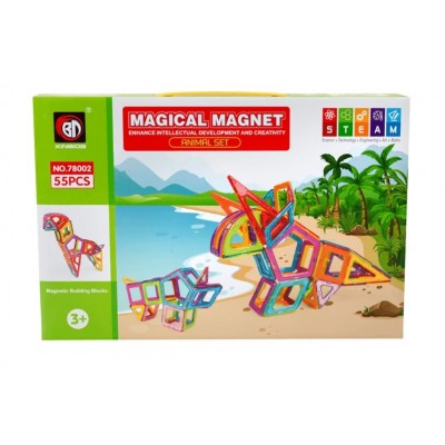 Магнитный конструктор Xinbida Magical Magnet серия Динозавры 55 деталей арт. 78002