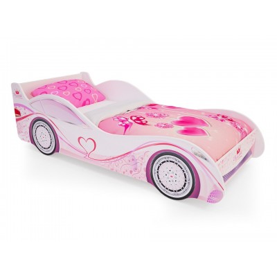 Детская кровать машина для девочки "Принцесса" (с ящиками)