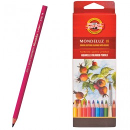 Карандаши цветные акварельные художественные KOH-I-NOOR "Mondeluz", 18 цветов