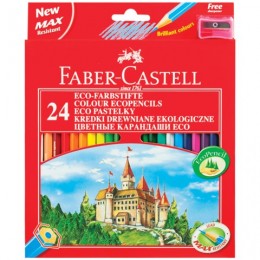 Карандаши цветные FABER-CASTELL "ECO Замок", 24 цвета