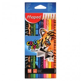 Карандаши цветные MAPED (Франция) "Color Pep's Animals'", 12 цветов
