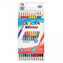 Карандаши двусторонние CARIOCA "Bi-color", 12 штук, 24 цвета