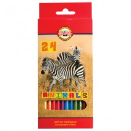 Карандаши цветные KOH-I-NOOR "Animals", 24 цвета